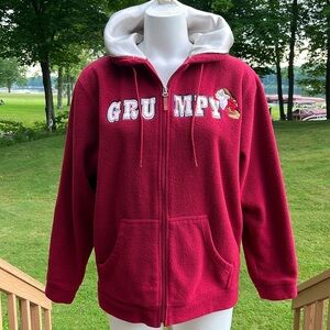 Disney Grumpy fleece hooded sweatshirt L